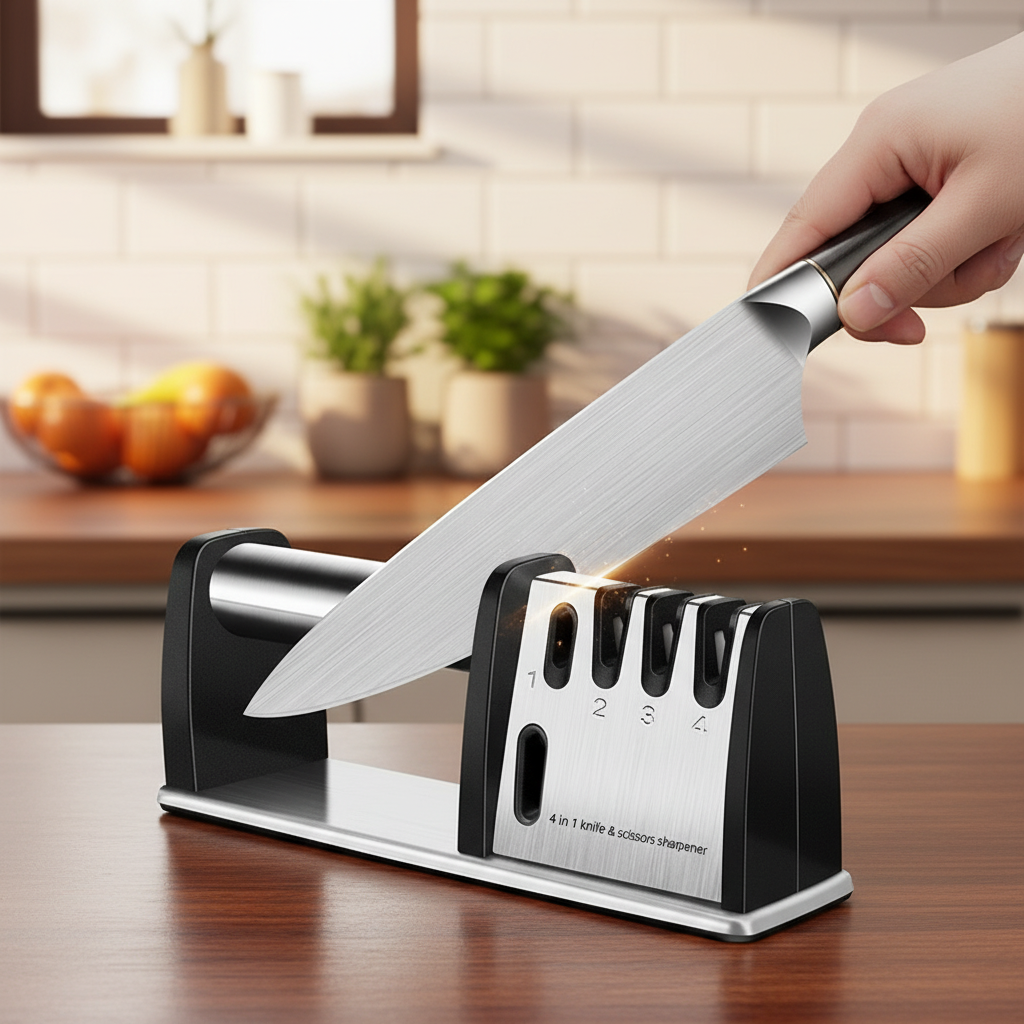 Four in One Sharpening Tool, Making The Blade Sharper and More Useful, Kitchen Accessory
